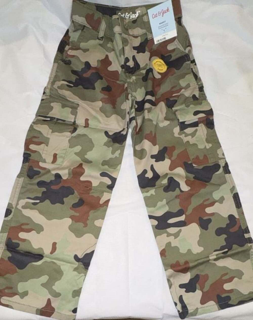 Cat & Jack Baggy Cargo Pants Size 6 Camouflage Reinforced Knee
